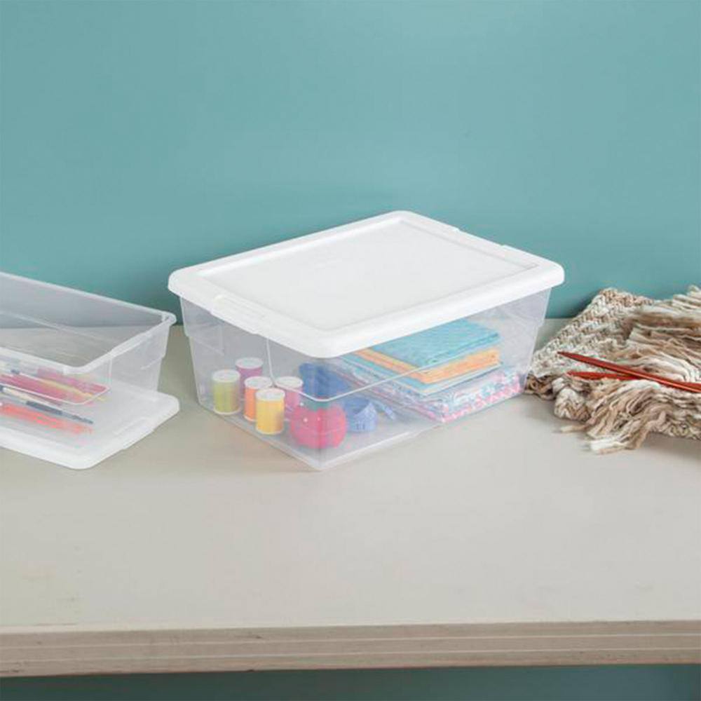 Sterilite 16 Qt. Plastic Storage Box Containers in Clear (12-Pack) 12 X 16448012