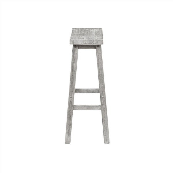 Saddle Design Wooden Barstool with Grain Details - 29.25 H x 17.75 W x 10 L Inches