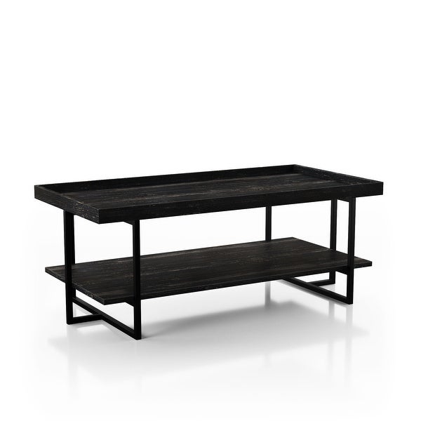 Furniture of America Alivia Rustic Black 47-inch 1-shelf Coffee Table