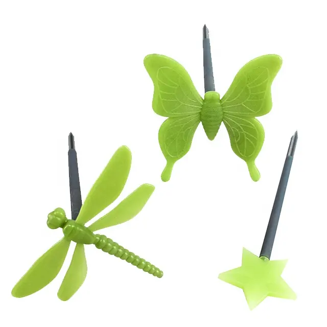 Outdoor garden decoration glow in the dark supplies fluorescent butterfly dragonfly spike