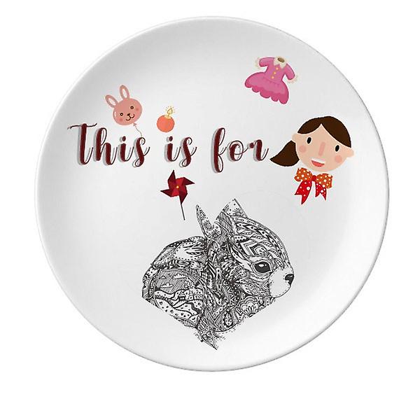 Paint Rabbits Friend Company Decorative Porcelain 8 Inch Dinner Plate