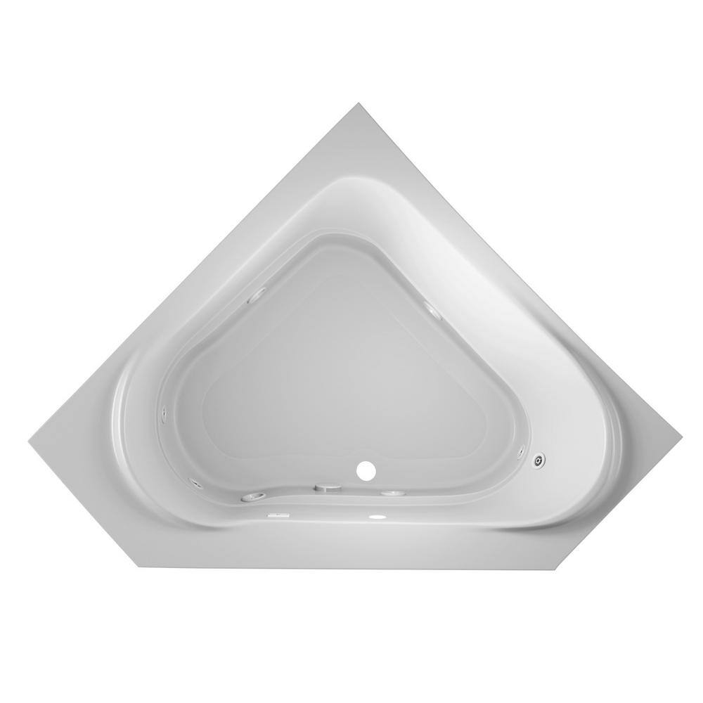 JACUZZI CAPELLA 60 in. Acrylic Neo Angle Corner Drop-in Whirlpool Bathtub in White CAP6060WCL2XXW