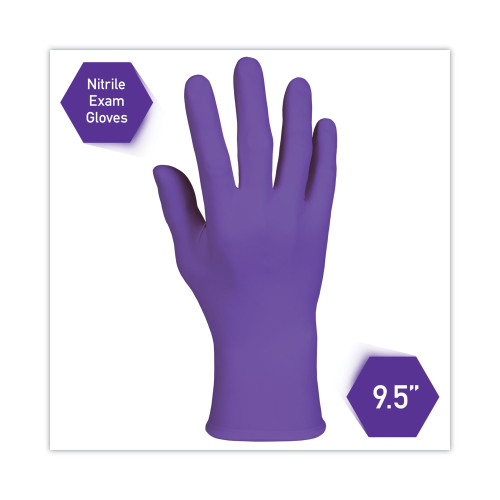 Kimtech PURPLE NITRILE Exam Gloves， 242 mm Length， Small， Purple， 100/Box (55081)