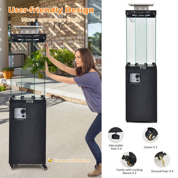 Costway 18350276 41 000 BTU Propane Patio Heater w...