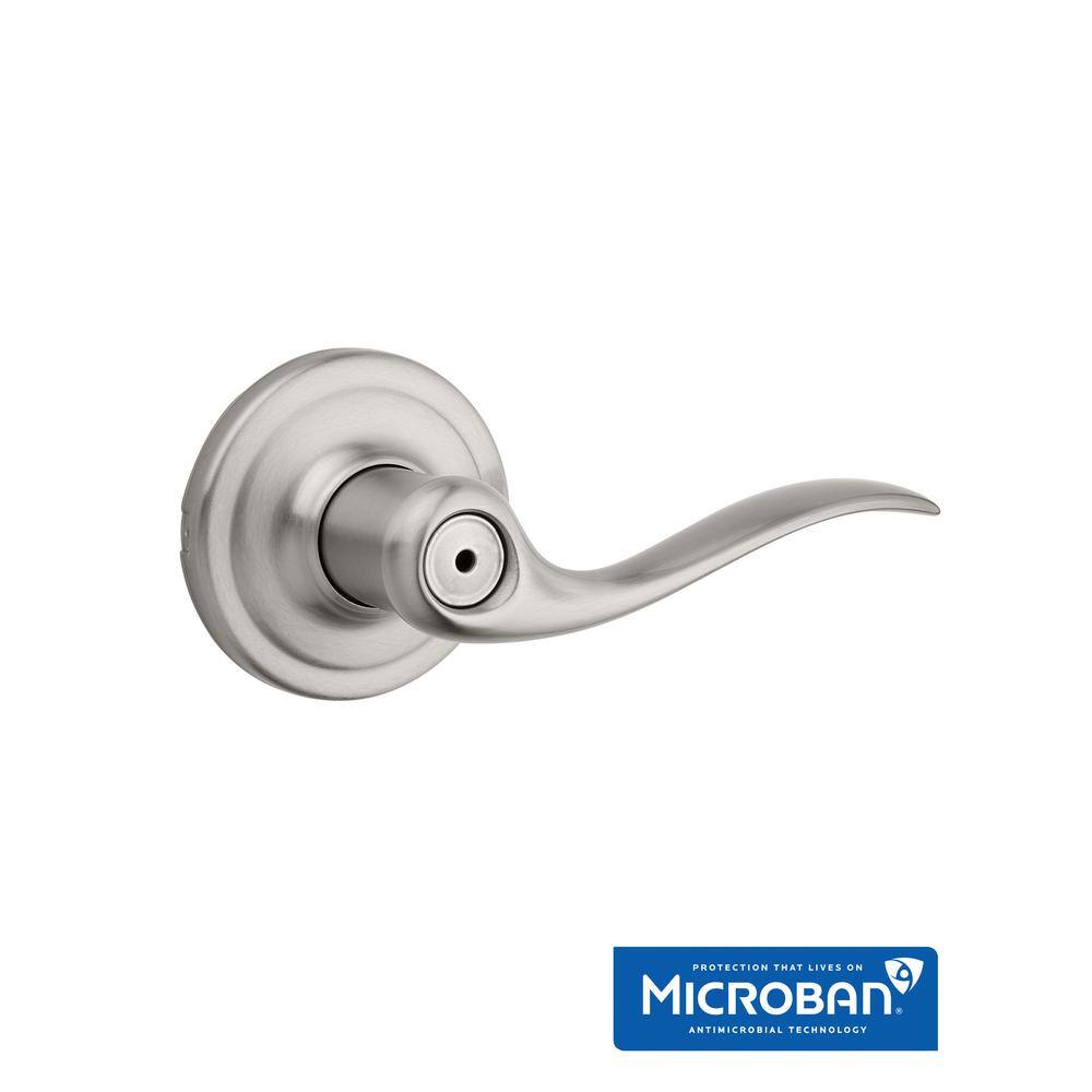 Kwikset Tustin Satin Nickel BedBath Door Lever with Microban Antimicrobial Technology 730TNL 15 CP