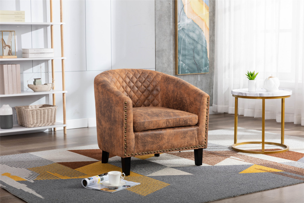 IA7005 Adrian Accent Chair  Coffee   Transitional   Armchairs And Accent Chairs   by IDEAZ International  LLC  Houzz