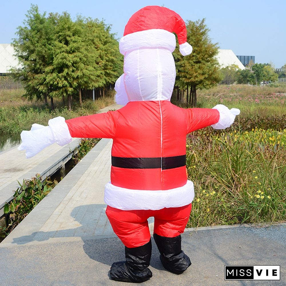 Christmas Inflatable Santa Claus Costumes Adult Kids Snowman Fancy Dress Halloween Carnival Cosplay Outfit Birthday Party Suit