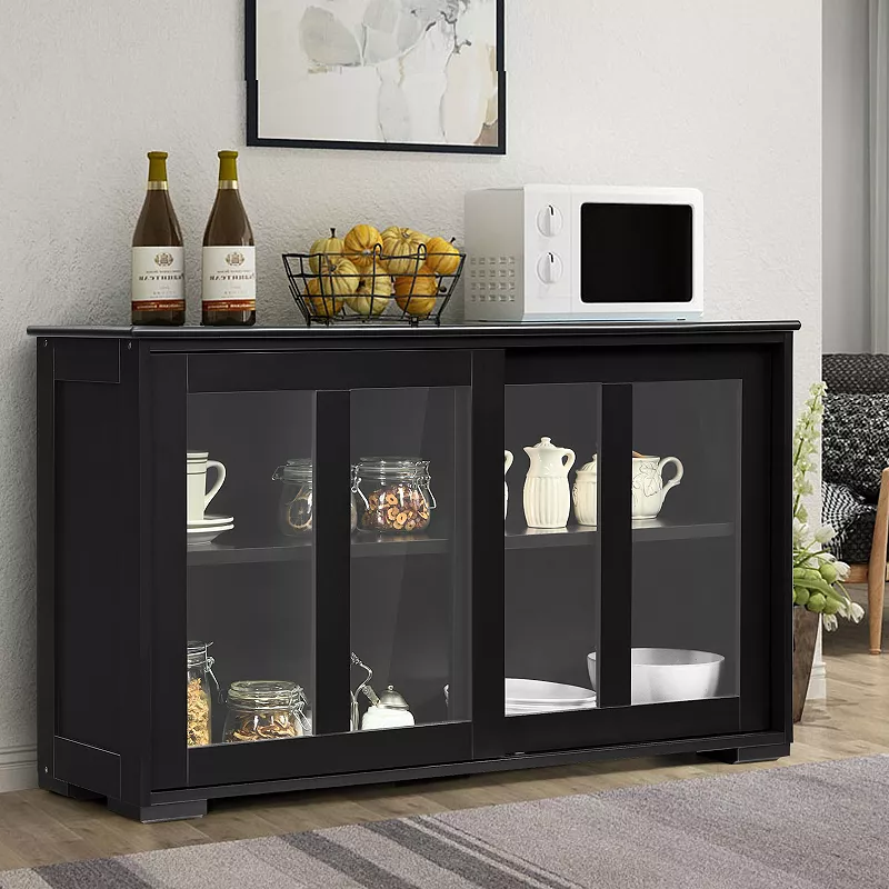 Sideboard Buffet Cupboard Storage Cabinet with Sliding Door