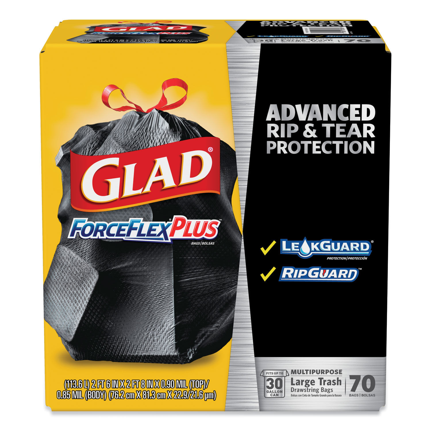 ForceFlexPlus Drawstring Large Trash Bags by Gladandreg; CLO70358