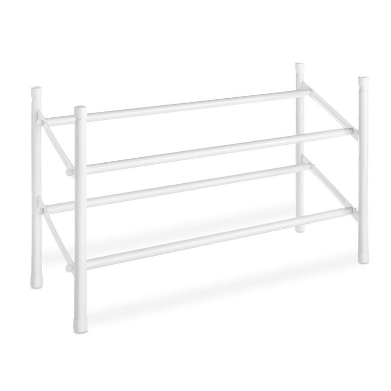 2-tier Stackable Shoe Rack Organizer Storage Shelves In White