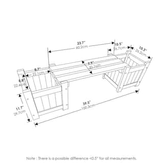 Furinno Tioman Meranti Hardwood Mini Planter Box with Seater FG20464