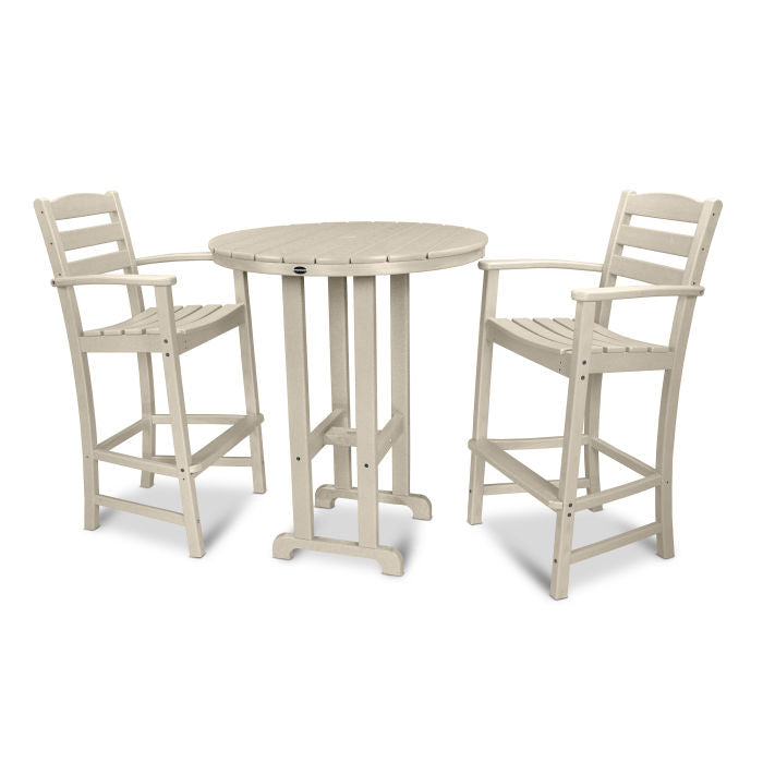 Polywood La Casa Café 3-Piece Round Farmhouse Bar Set PWS219