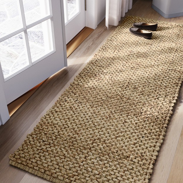 Woven Runner Rug Solid Neutral