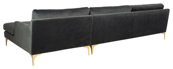 Safavieh Couture Brayson Chaise Sectional Sofa   Midcentury   Sectional Sofas   by Safavieh  Houzz