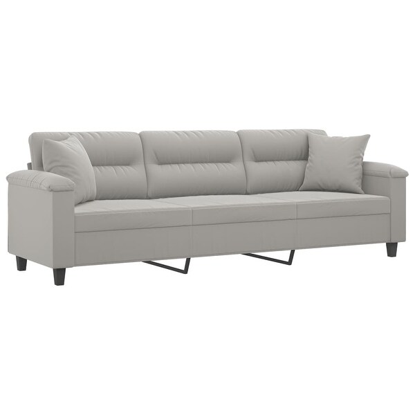 3-Seater Sofa with PillowsandCushions Light Gray 82.7