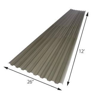 Suntuf 26 in. x 12 ft. Polycarbonate Corrugated Roof Panel in Solar Grey 101931