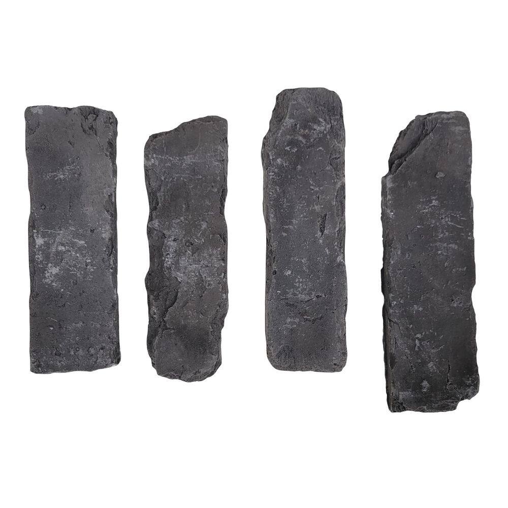 Koni Brick Old Chicago Charcoal 8.20 in. x 2.50 in. Thin Brick 10.76 sq. ft. Flats Manufactured Stone Siding KBFT-245CHAR