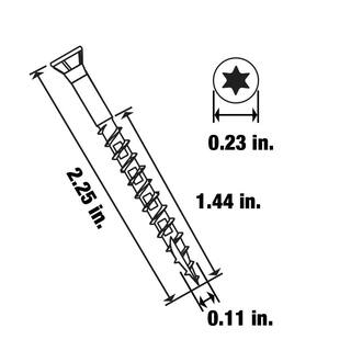 Deckmate Marine Grade Stainless Steel  #7 X 2-14 in.Wood Trim Screw (White Head) 1lb (Approximately 130 Pieces) 867060