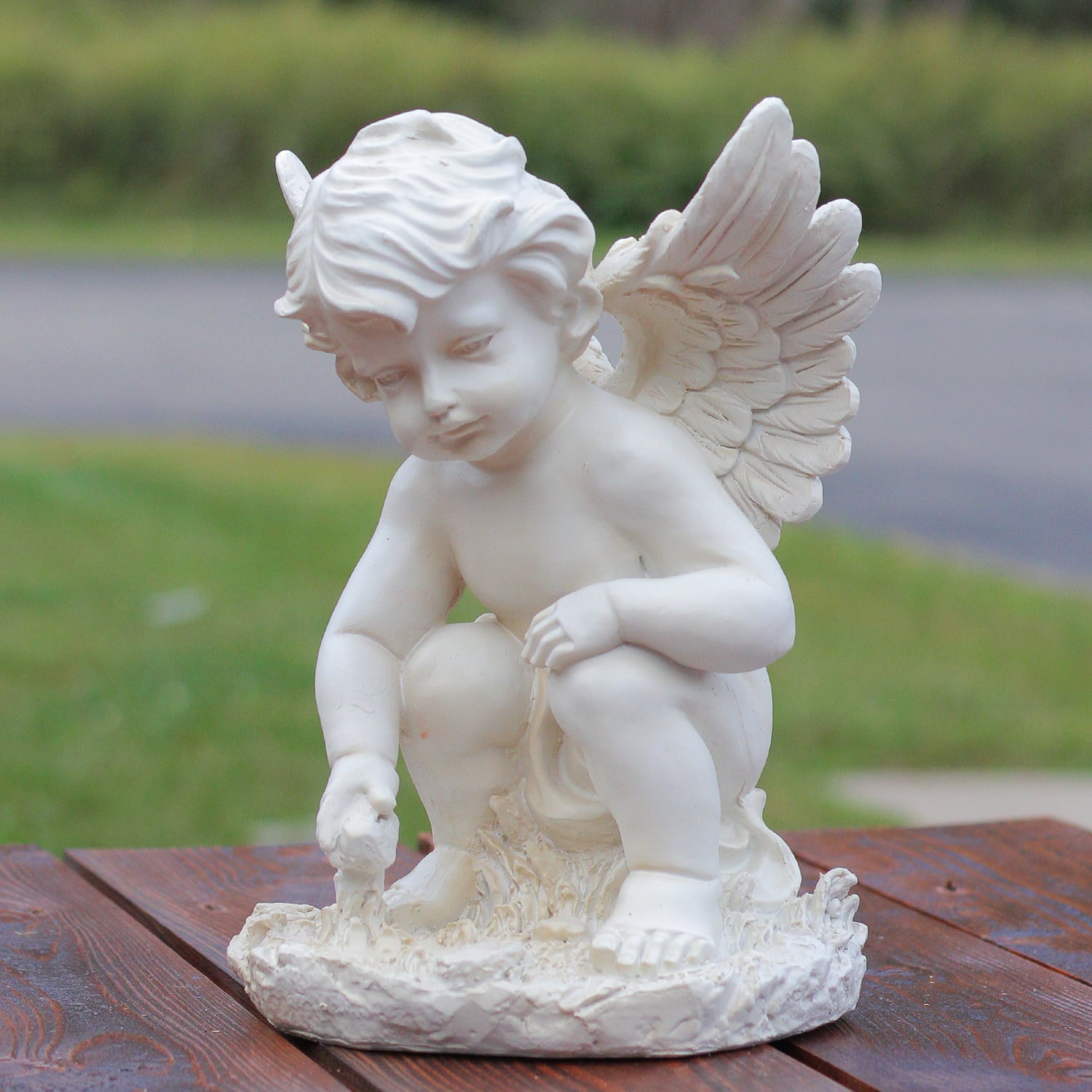 Northlight Heavenly Gardens Sitting Cherub Angel Outdoor Garden Statue