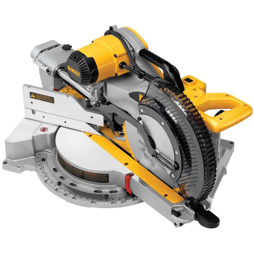 DEWALT 15 Amp Corded 12 in. Double Bevel Sliding Compound Miter Saw, Blade Wrench and Material Clamp DWS779