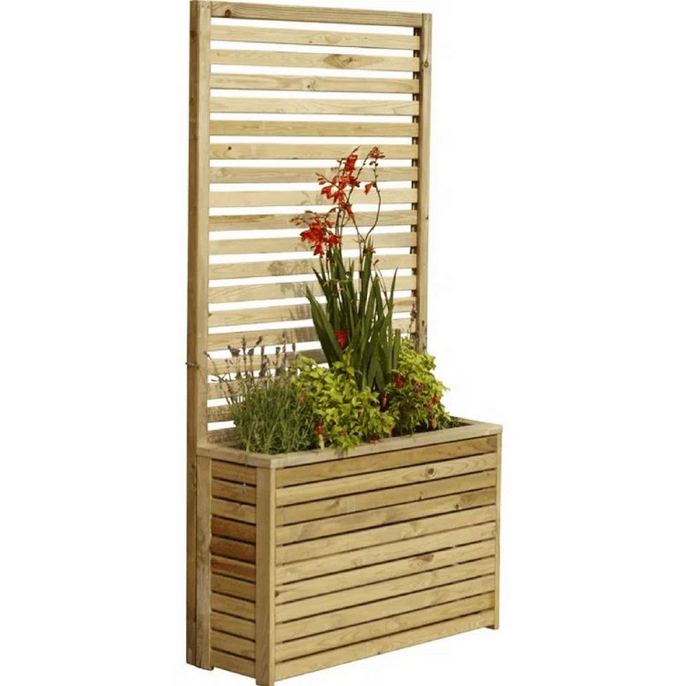 Ejoy 36 in. x 71 in. x 13 in. Solid Wood Garden Trellis with Planter Box for Plants and Flowers TrellisWithPlanter_36x71