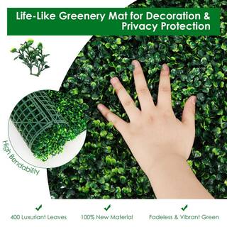 WELLFOR 12-Piece 20 in. L x 20 in. W PE Garden Fence Artificial Boxwood Panels HZ-HPY-10013