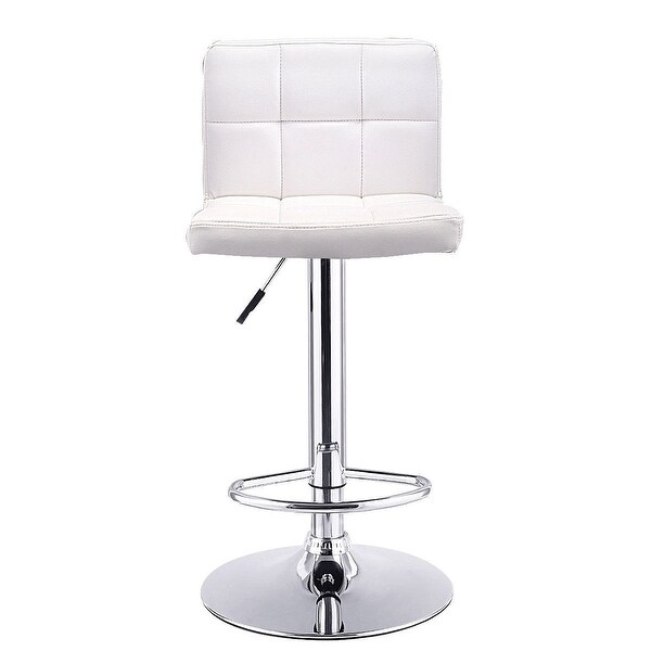 1 PC Bar Stool Swivel Adjustable PU Leather Barstools Bistro Pub Chair - 15.7