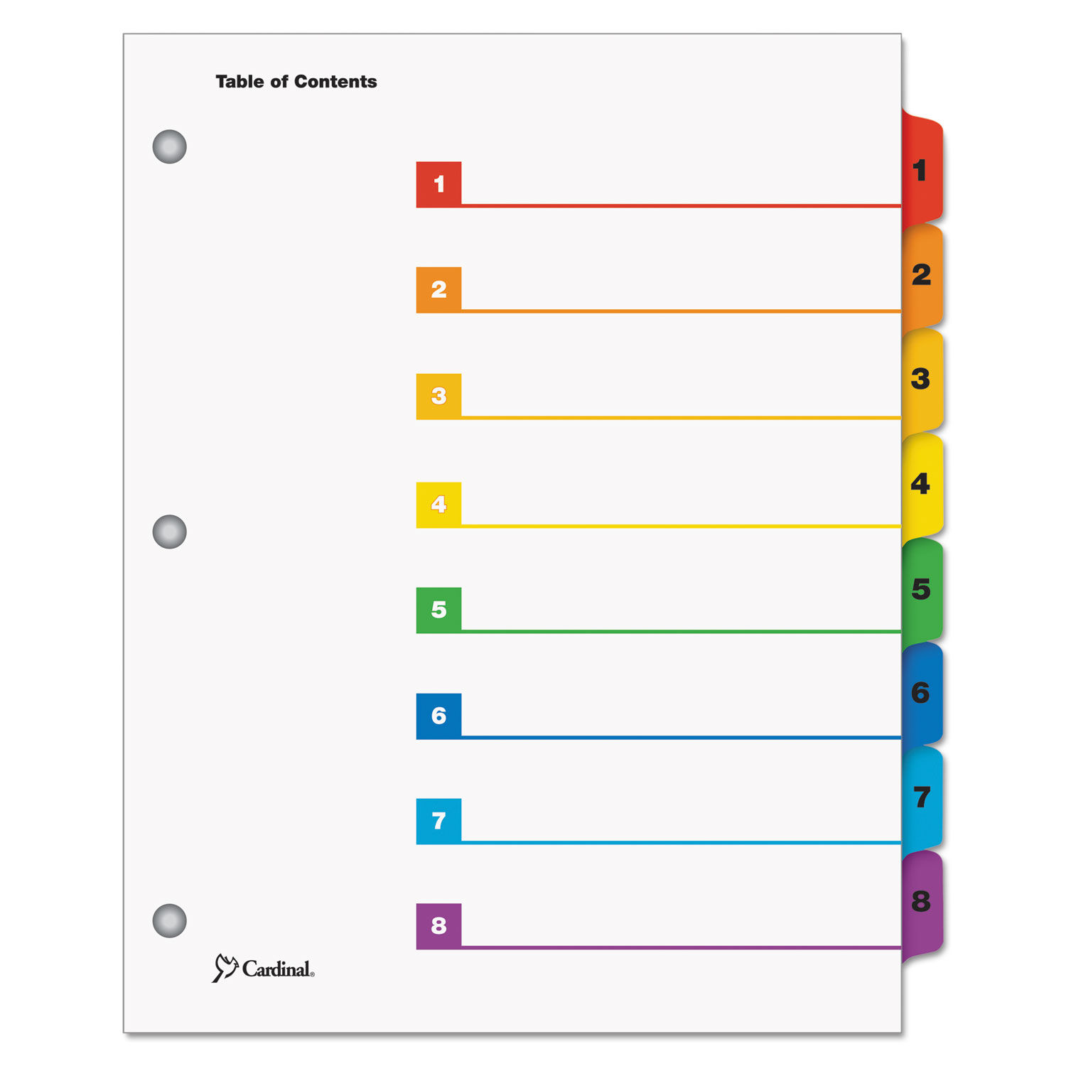 OneStep Printable Table of Contents and Dividers by Cardinalandreg; CRD60818