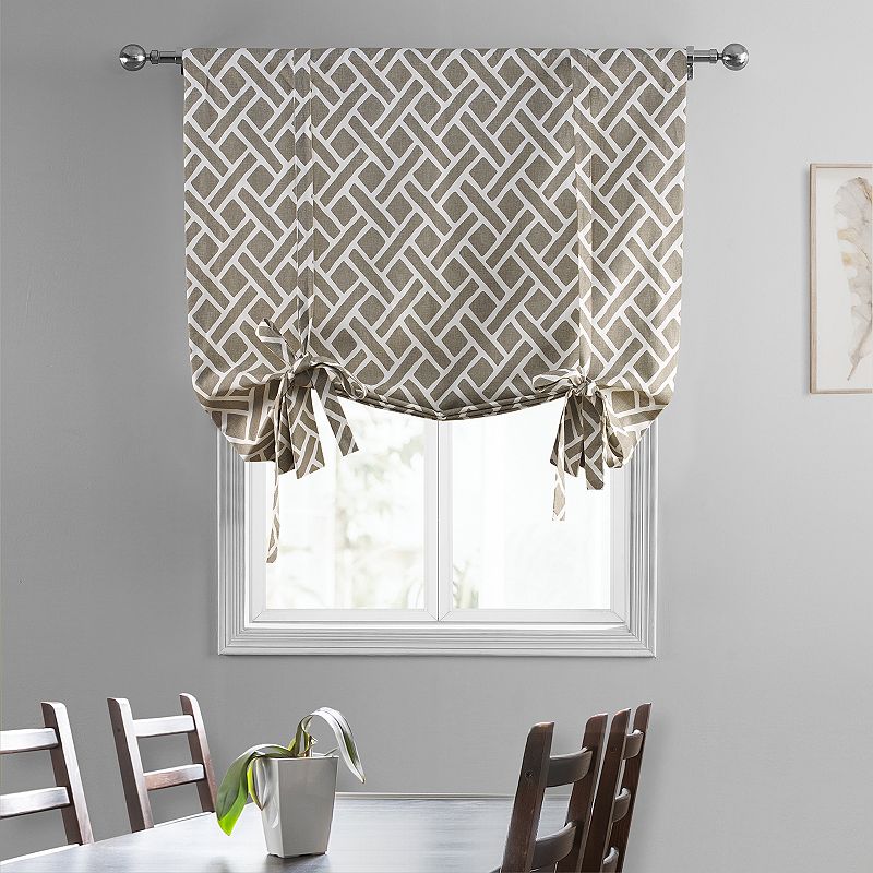 EFF Martinique Printed Cotton Tie-Up Window Shade， 46 X 63