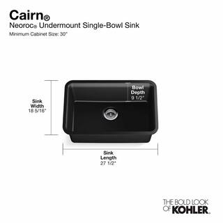 KOHLER Cairn Undermount Neoroc Composite 27.5 in. Single Bowl Kitchen Sink in Matte White K-28000-CM6