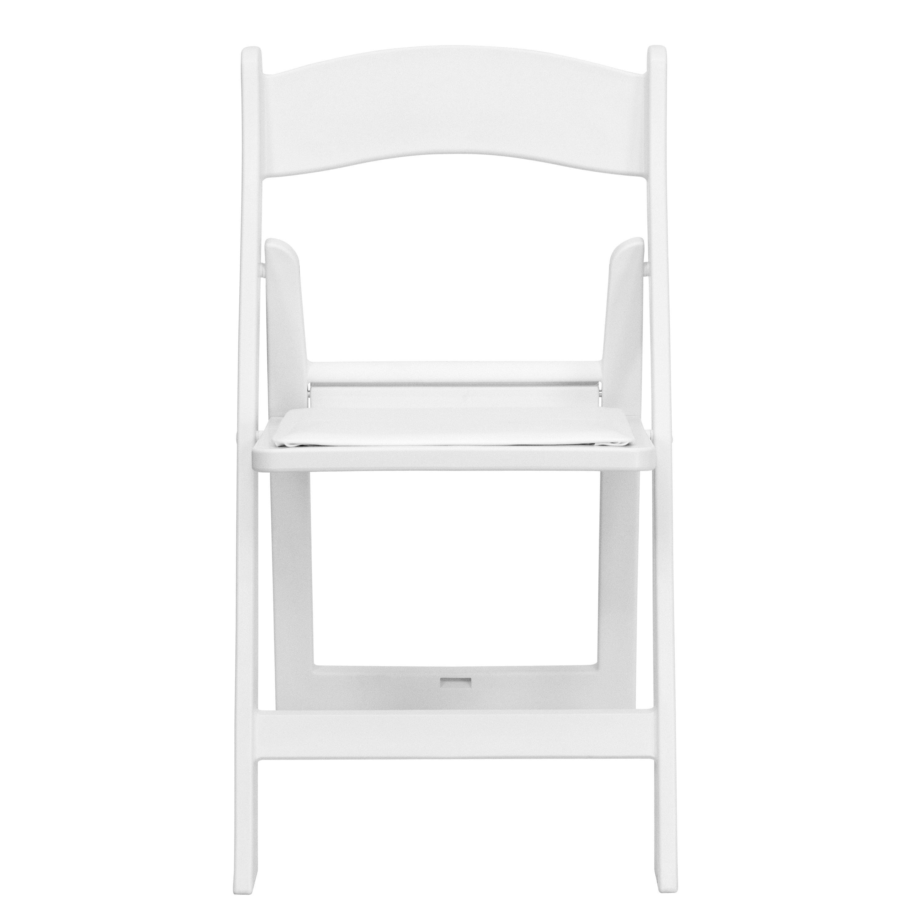 Flash Furniture Hercules™ Folding Chair - White Resin – 1000LB Weight Capacity - Comfortable Event Chair - Light Weight Folding Chair