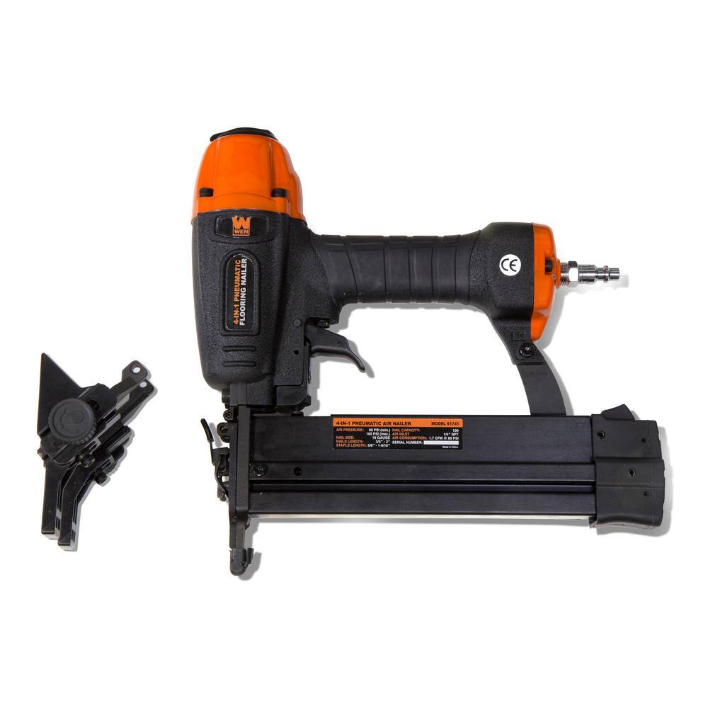 WEN 4-In-1 18-Gauge Pneumatic Flooring Nailer and Stapler 61741K