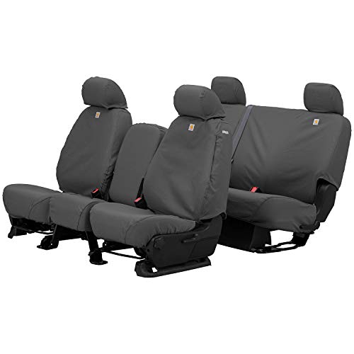 Covercraft Carhartt SeatSaver Custom First Row Seat Cover: Gravel， Duck Weave， 40/20/40 Bench Seat， 1 Pk