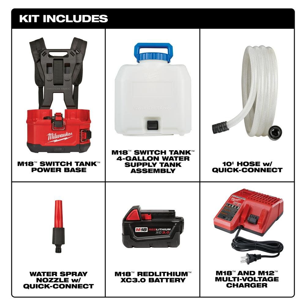 Milwaukee M18 SWITCH TANK 4 Gallon Backpack Water Supply Kit 2820-21WS from Milwaukee