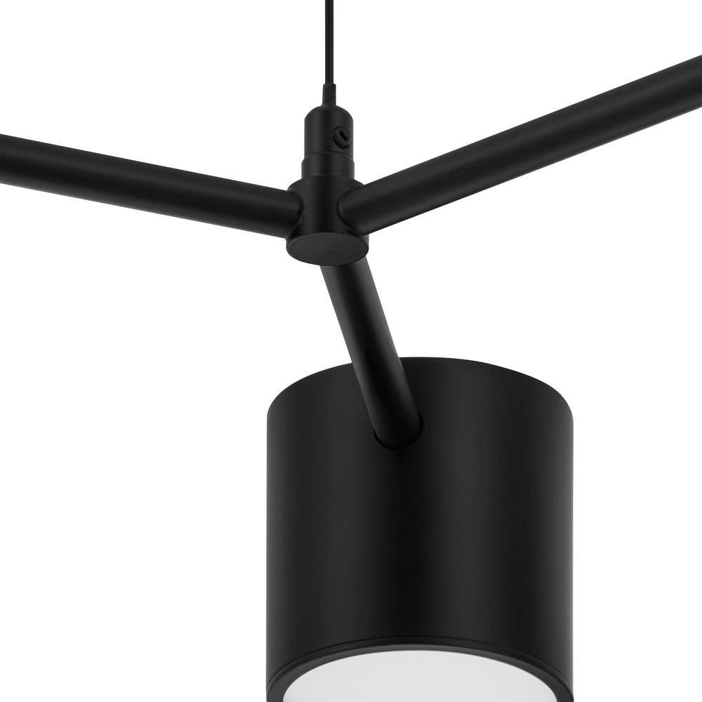 Hampton Bay Turrill 35-Watt 6-Light Matte Black Integrated LED Candle-Style Chandelier HD7991A