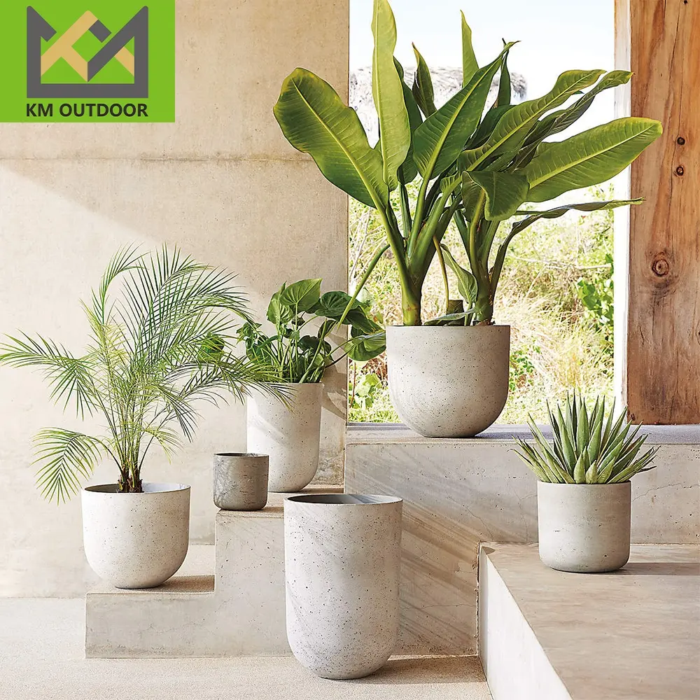 Household interior decoration flower pot Garden decoration Large gardening articles Fiber clay flowerpot