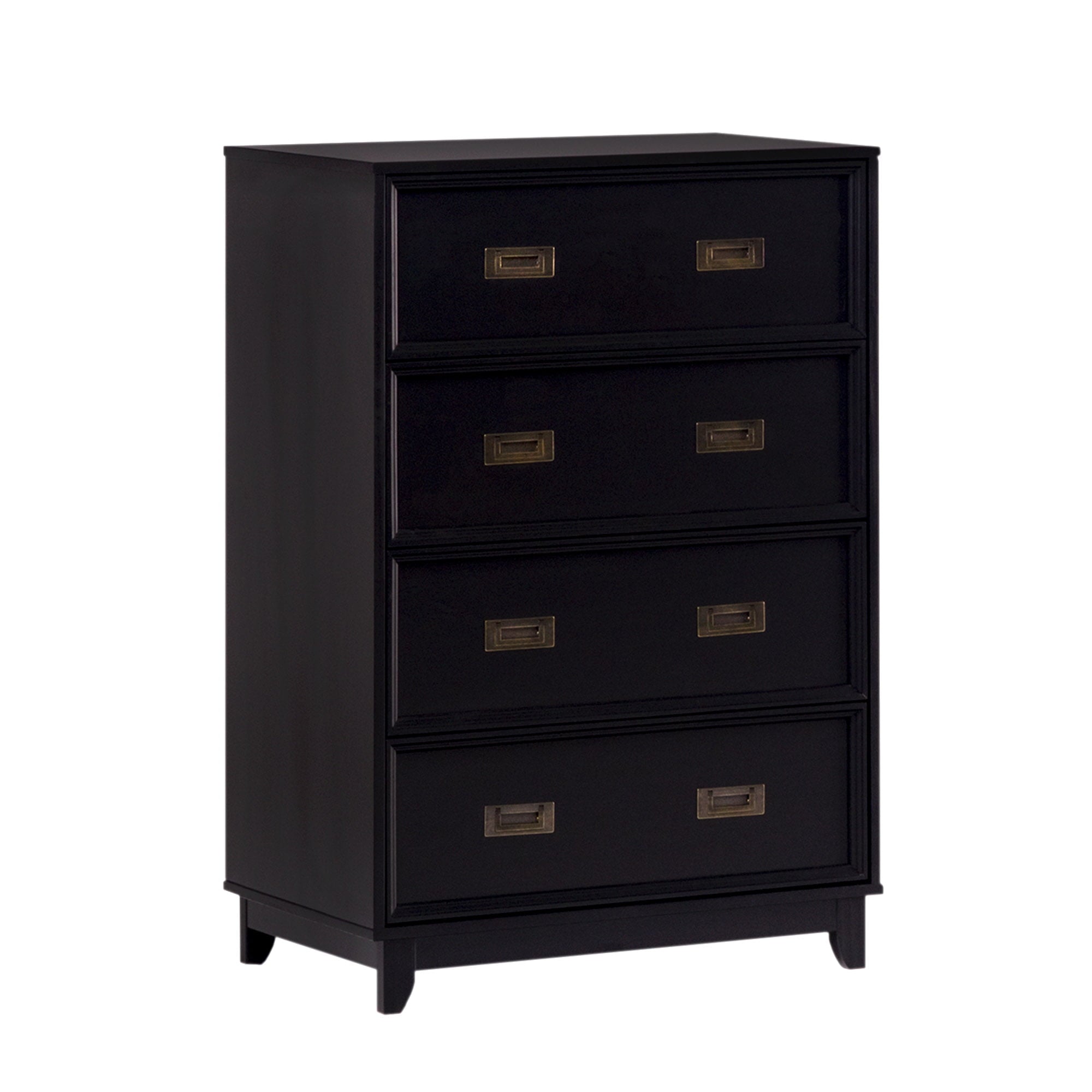 Manor Park Classic Modern Solid Wood 4-Drawer Dresser, Black