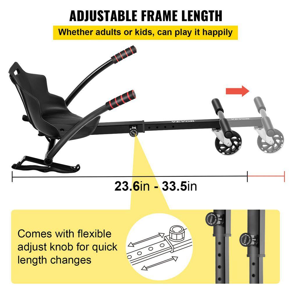 VEVOR Hoverboard Kart Accessory Scooter Frame with 2 LED Swivel Wheel for 6.5 in. 8 in. 8.5 in. 10 in. Self Balancing Scooter 2016HFFLPHCJ00001V0