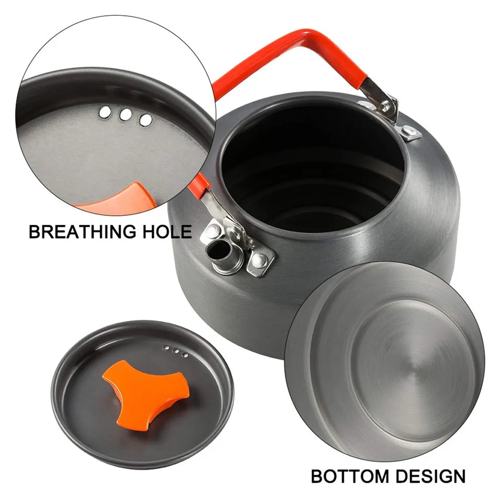 1.1L Aluminum oy Camping Teapot Outdoor Portable Camping Hiking Kettle