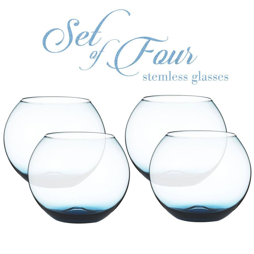 Berkware Luxurious and Elegant 19 oz. Sparkling Blue Colored Glassware - Set of 4 BW-10103-BLx4