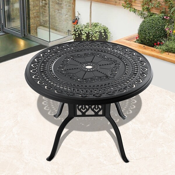 39.37inch Cast Aluminum Patio Dining Round Table