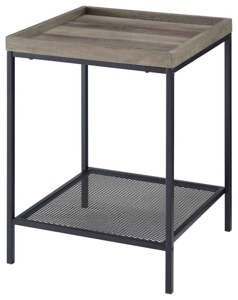 Square Side Table   Industrial   Side Tables And End Tables   by Walker Edison  Houzz