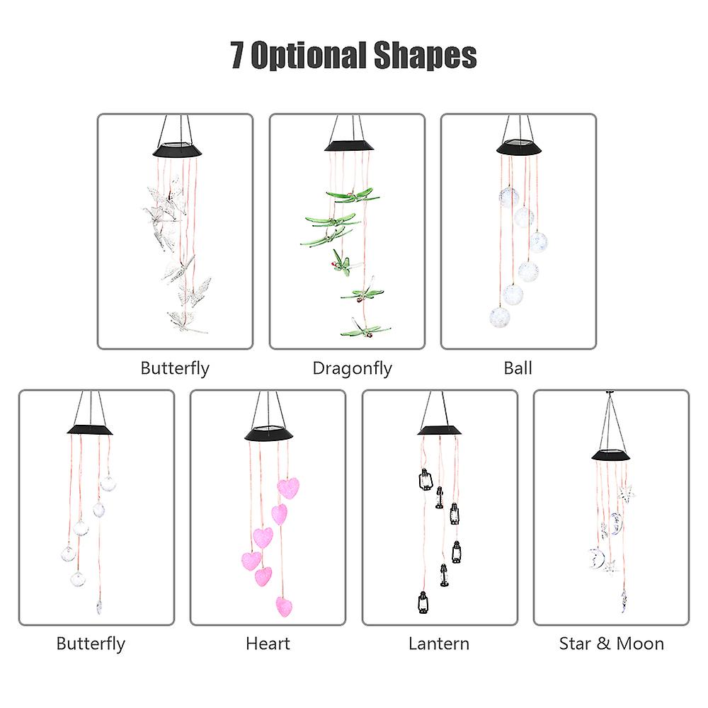 1 Solar Wind Chimes 1 Hook 1 Manual Heart