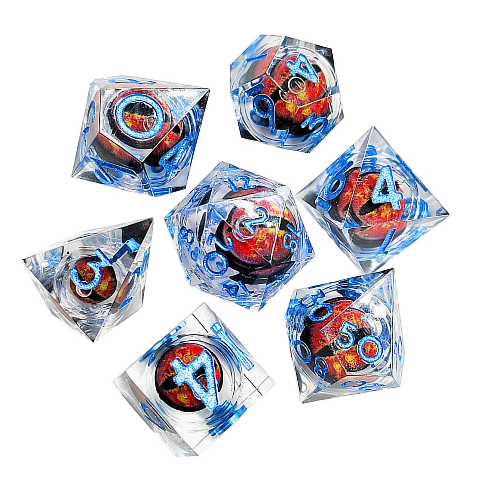 Polyhedral Eye Game Dice 7 Pieces Set Accessory For Teaching Projects Style B