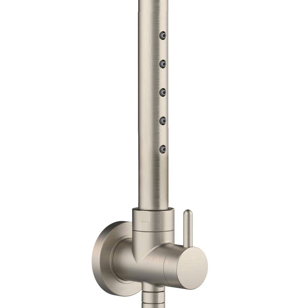 PULSE Showerspas Atlantis 3-Spray Patterns with 2.5 GPM 10 in. Wall Mounted Dual Shower Heads with Body Jets in Brushed Nickel 1059-BN