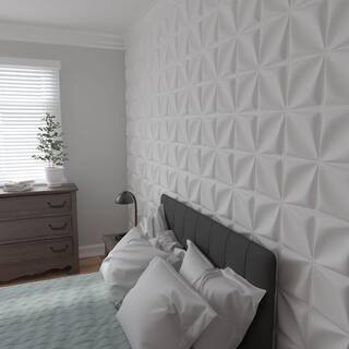 Ekena Millwork 1 in. x 19-58 in. x 19-58 in. White PVC Riley EnduraWall Decorative 3D Wall Panel (2.67 sq. ft.) WP20X20RLWH