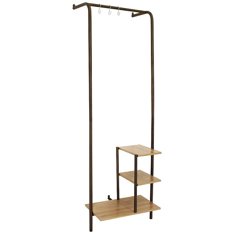 Sunnydaze Wall-Mounted MDP 3-Shelf Storage Rack - Black - 67 in