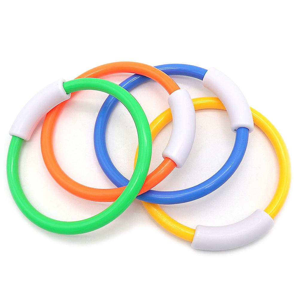 4pcs Diving Rings 5.3 Inch Underwater Swimming Pool Toy Rings For Kids Children