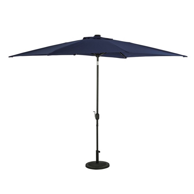 Island Umbrella 10 x27 X 6 5 x27 Rectangular Nassau Market Patio Umbrella With Led Bulb Lights Navy