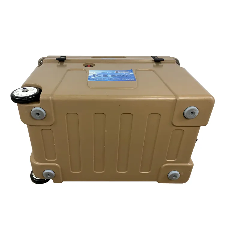 TOLEE Large 70L Plastic Outdoor Strong Hiking Camping Cooler Box Medical Vaccine Blood Carrier Cooler Box with Wheel and Handle